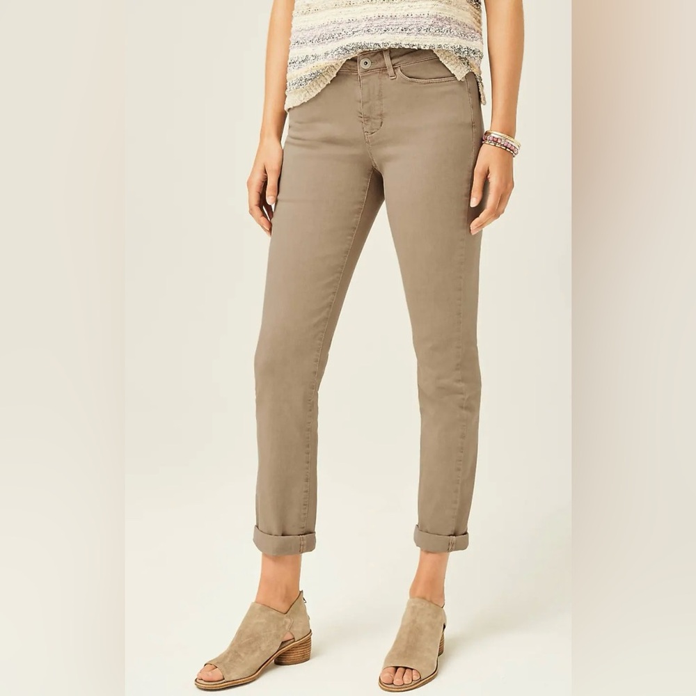 J. Jill Boyfriend Straight Leg Ankle Jeans in khaki size 10